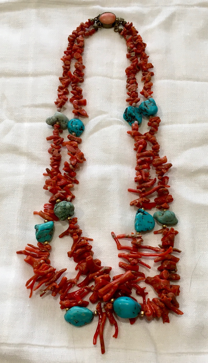 Coral branch and Turquoise chunk necklace… | Antiques Board