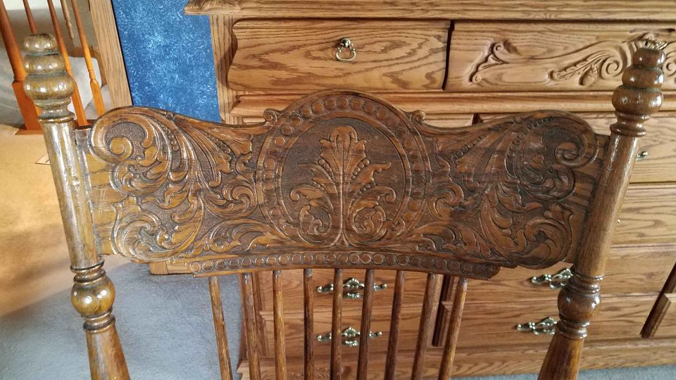 Antique tiger deals oak rocking chair