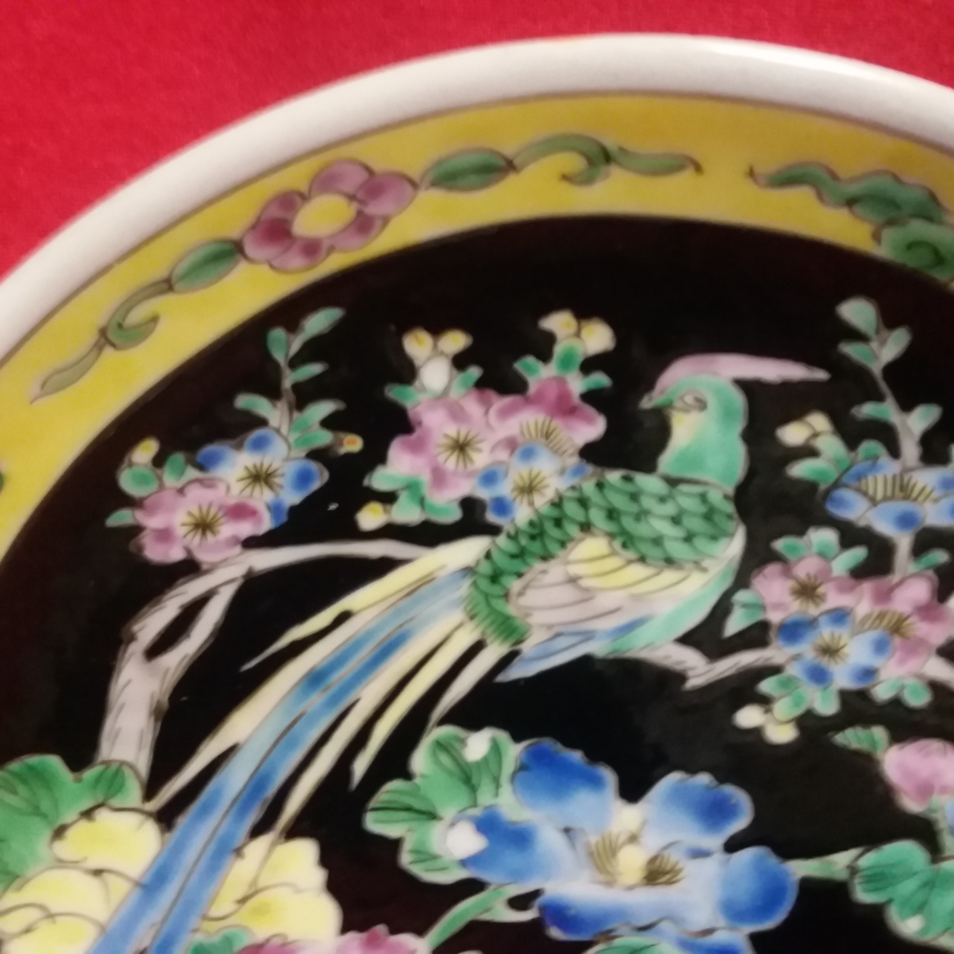 Beautiful Enamelled Bird of Paradise plate What is the Origin and