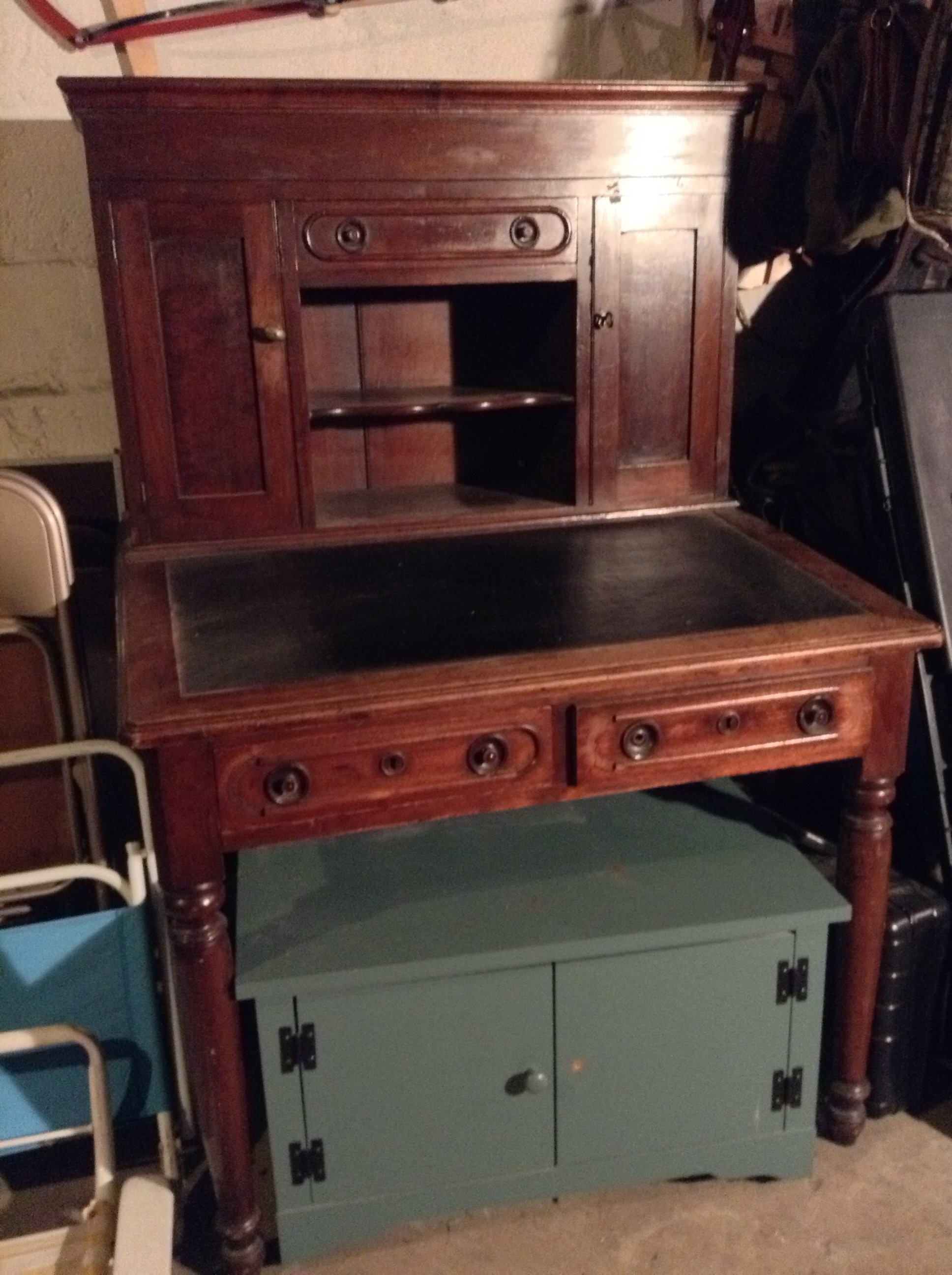 Antique railroad shop station desk