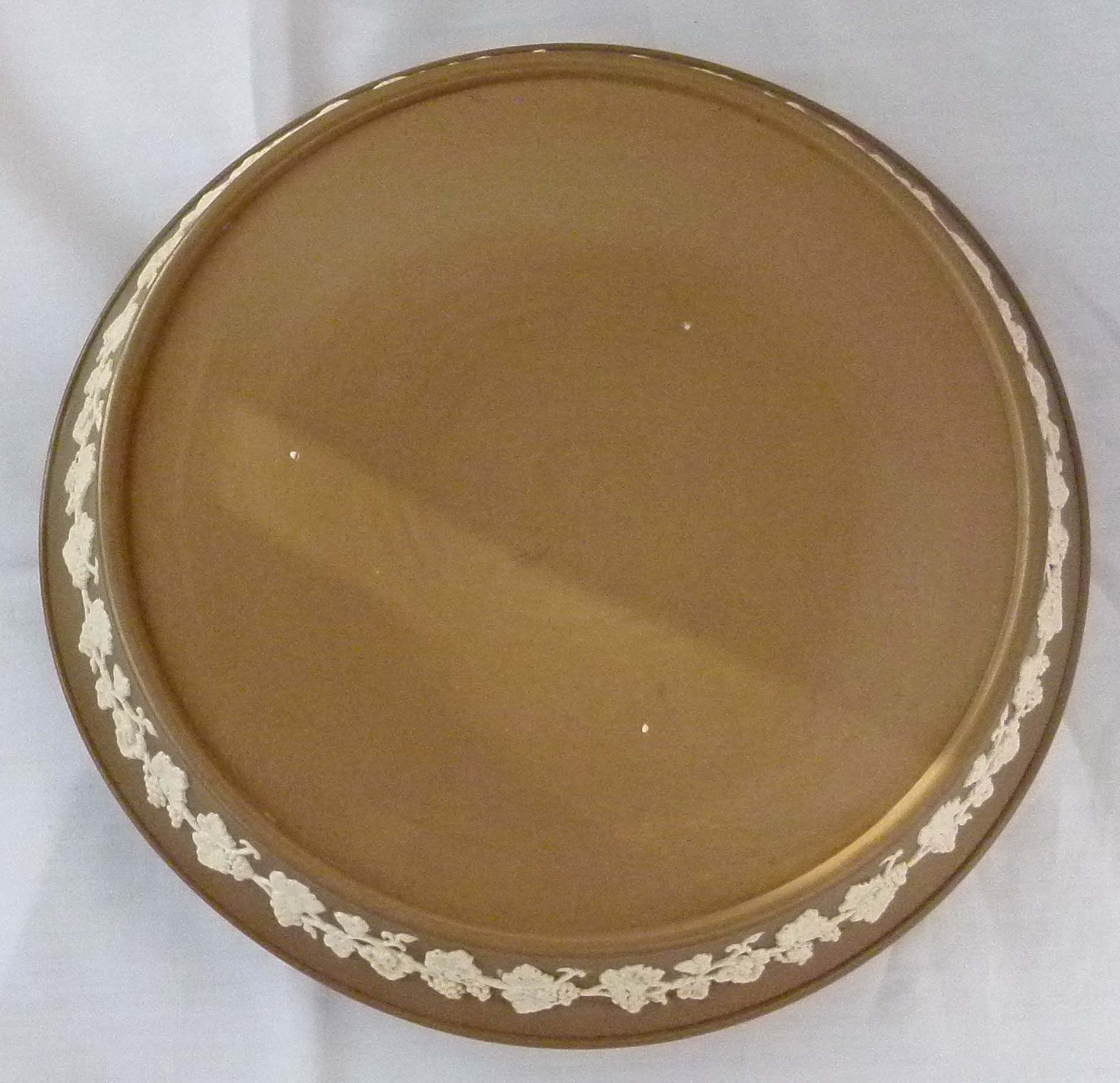 9. Early 19th C Dudson England sprigged bisque pottery bread board.jpg