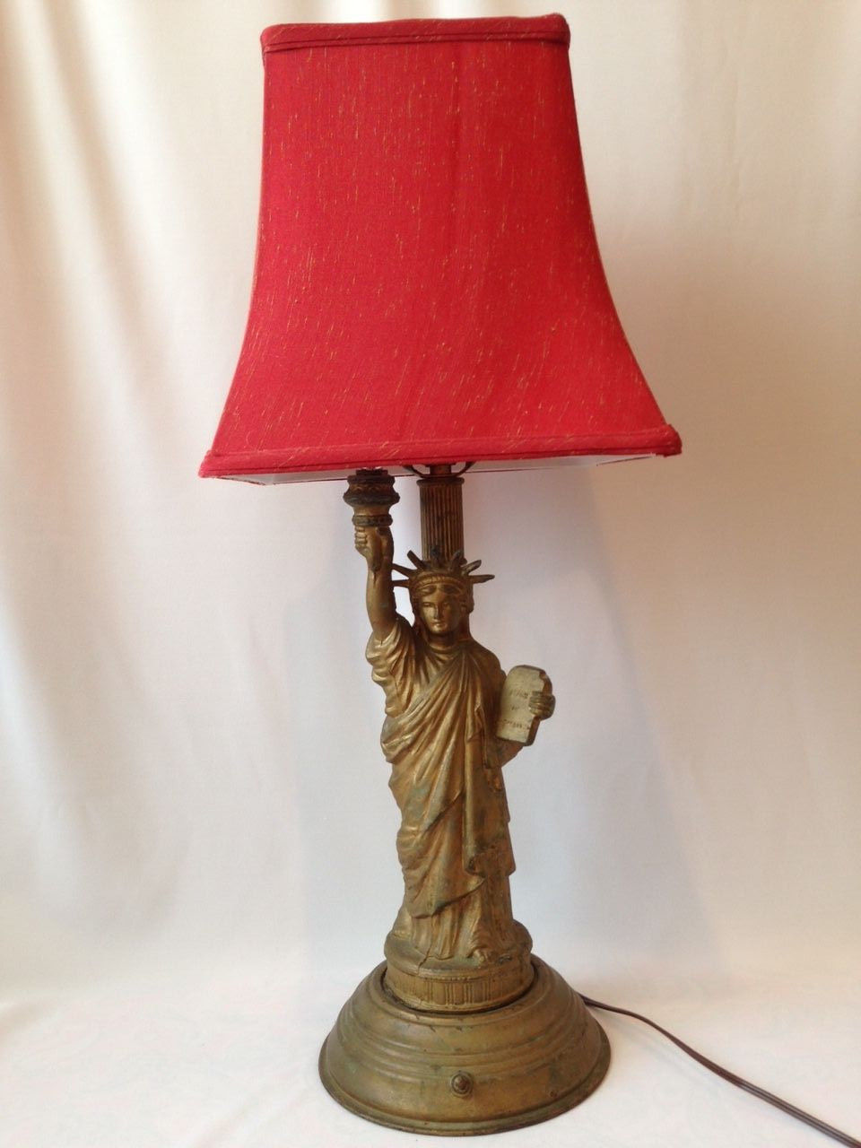 Antique Statue of Liberty Table Lamp with Flame Glass Bulb and New Wiring.jpg