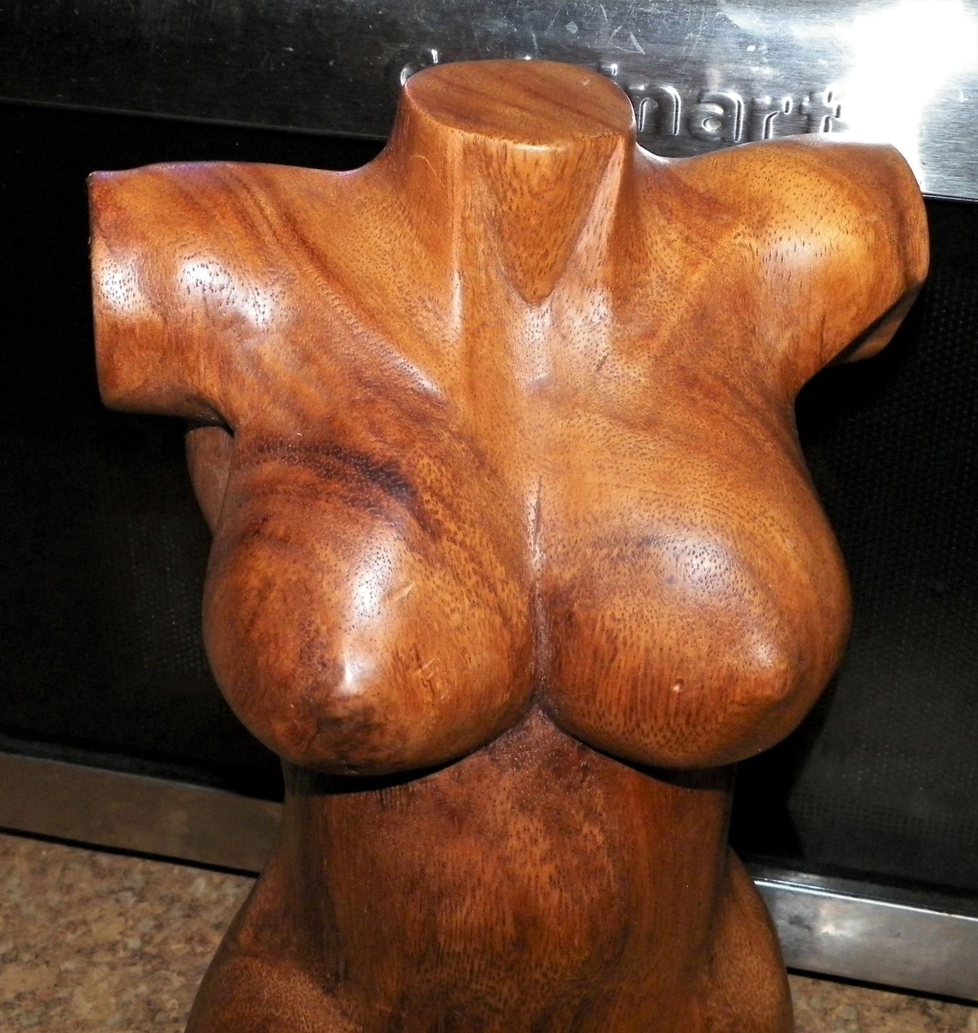 ART CARVING A NUDE TORSO WOOD 1BAA.JPG