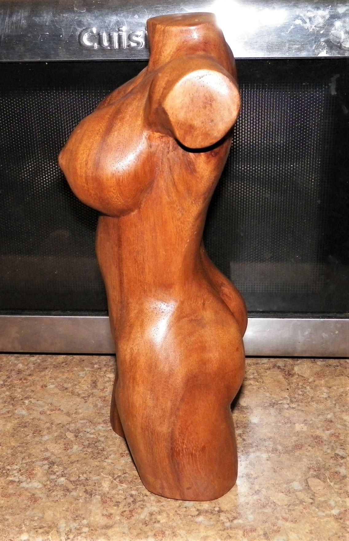 ART CARVING A NUDE TORSO WOOD 4AA.JPG