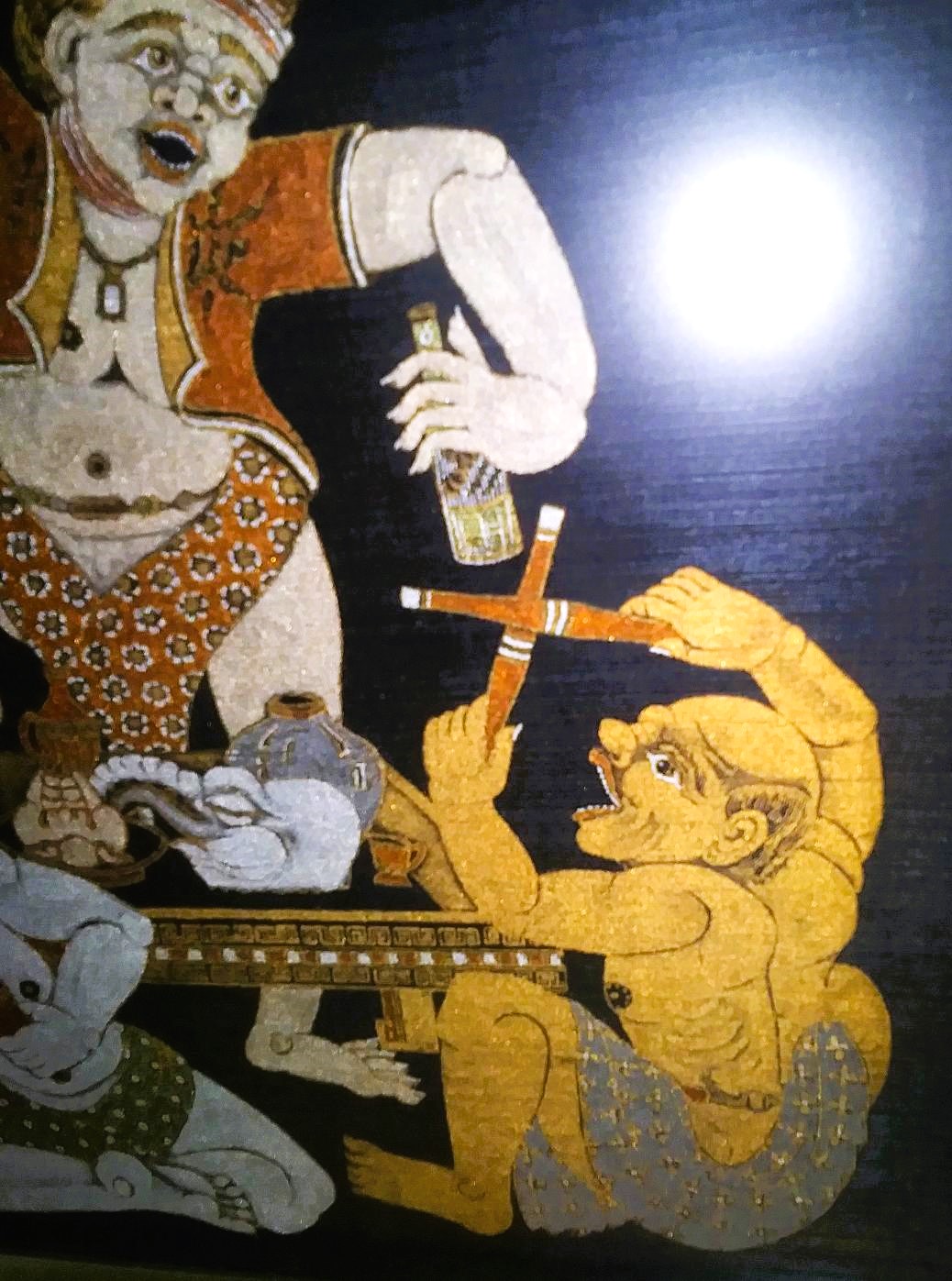 ART PAINTING BUDDHA HINDU DRINKING FIGHTING 4AA.jpg