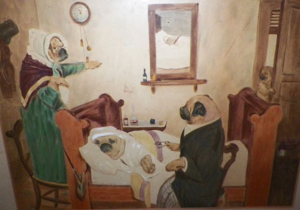 ART PAINTING DR PUG MAKES A VISIT 2AAA.JPG