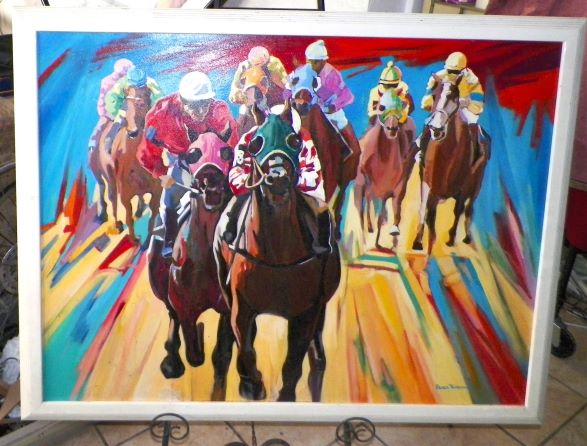 ART PAINTING SPORTS HORSE RACING RIEGER WITTELMANN 1AA.JPG