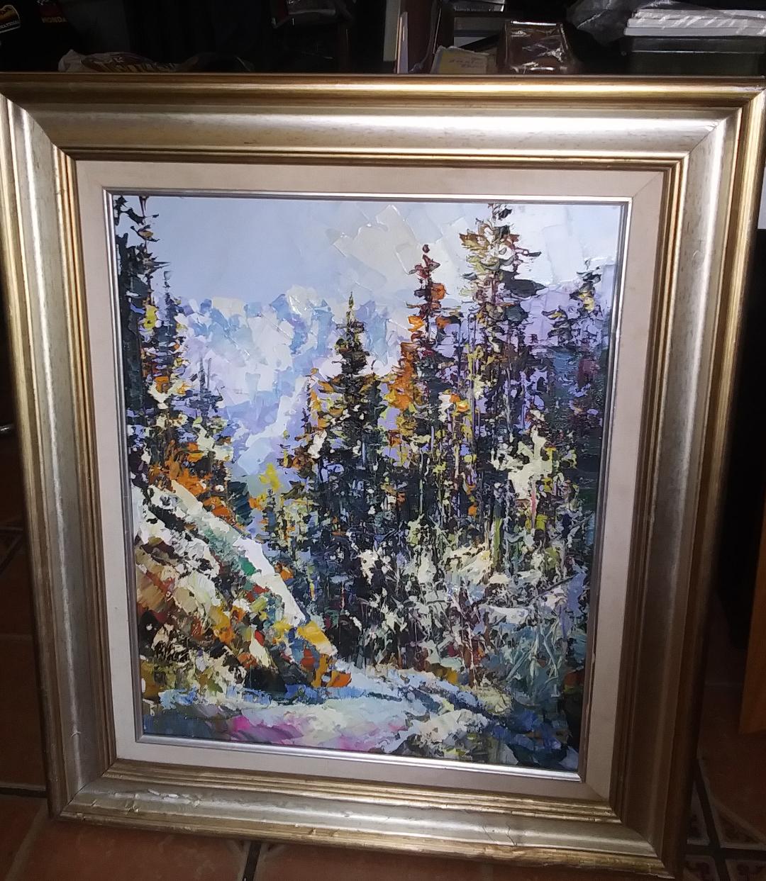 ART PAINTING UNSIGNED FORREST PALLETTE STYLE 1AA.jpg