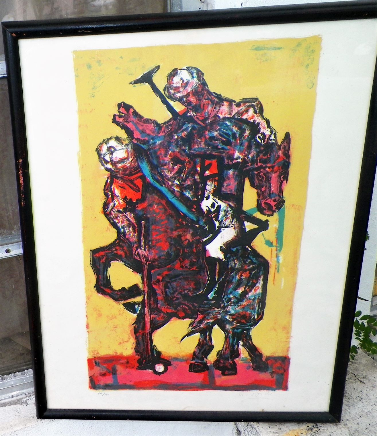 ART PRINT ABSTRCT SURREAL HORSES POLO 1A_AA.JPG