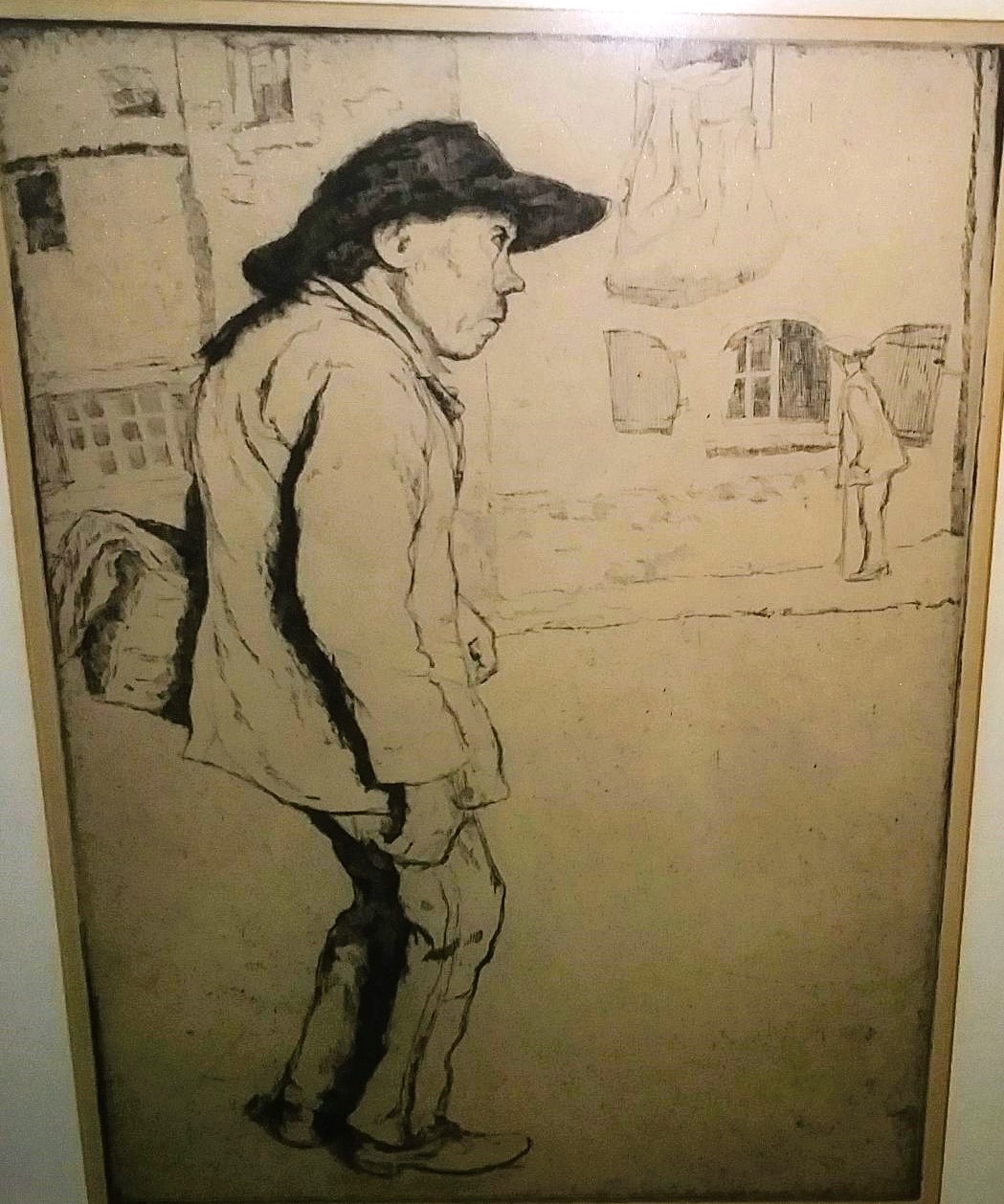 ART PRINT William Auerbach-Levy MAN WITH HAT & BAG ON SHOULDER 2AA.jpg