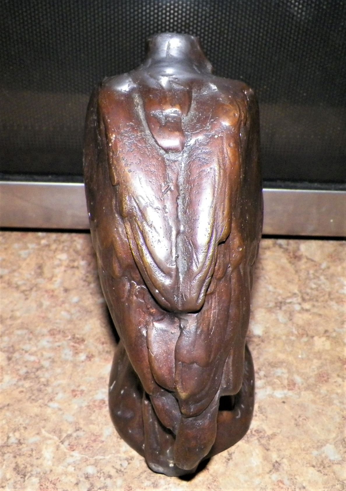 ART SCULPTURE BIRD RAVEN BRONZE 3AA.JPG