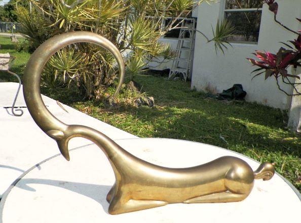 ART STATUE BRASS ANTELOPE 1AA.JPG