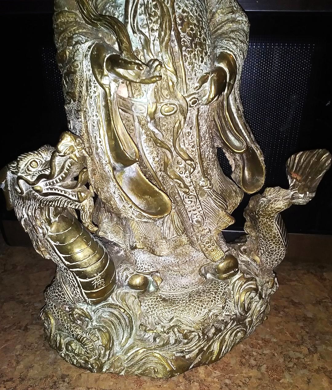 ART STATUE BRASS CHINESE FIGURE WITH SERPENT 3AAA.jpg