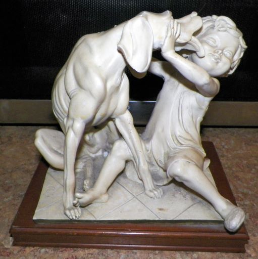 ART STATUE GIRL & DOG ARMANI GIUSEPPE 1AA.JPG