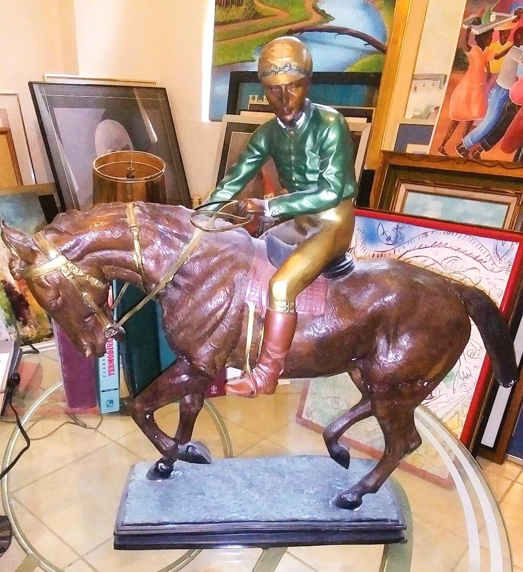 ART STATUE HORSE & JOCKEY BY ISADORE BONHEUR 1AA.jpg