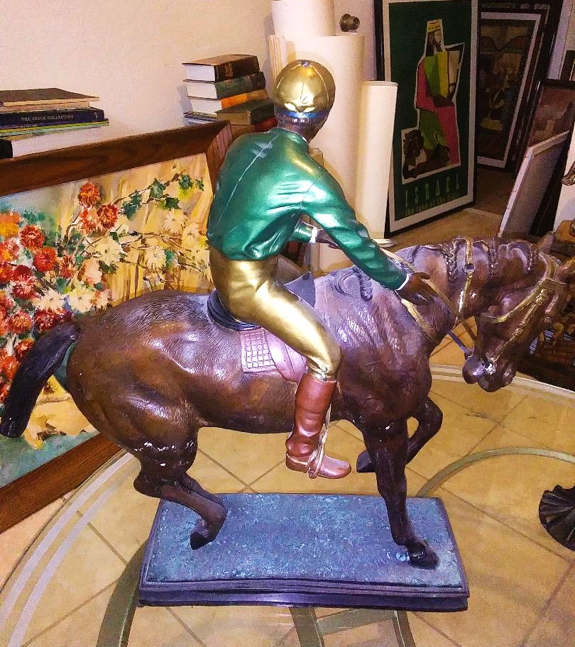 ART STATUE HORSE & JOCKEY BY ISADORE BONHEUR 3AA.jpg