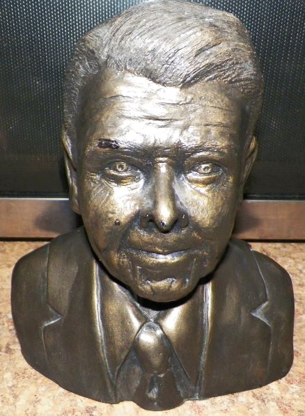 ART STATUE REAGAN GORBECHEV 2 FACE BUST 1AA.JPG