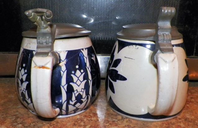 BEER STEIN A GROUP ANTIQUE PAIR 3AA.JPG