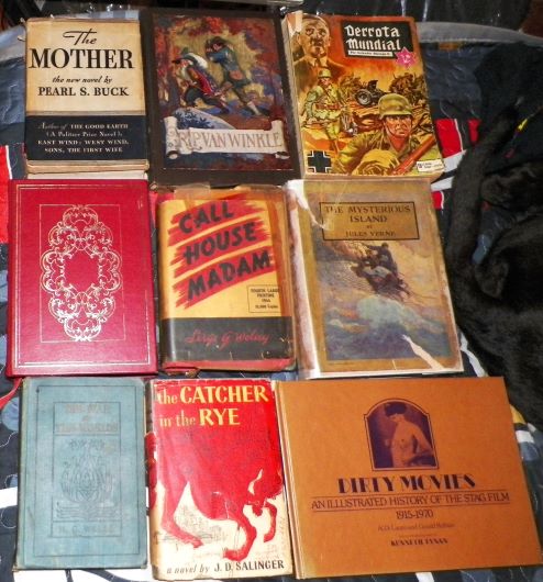 BOOK A GROUP ANTIQUE BOOKS IN DRAWER 1AA.JPG