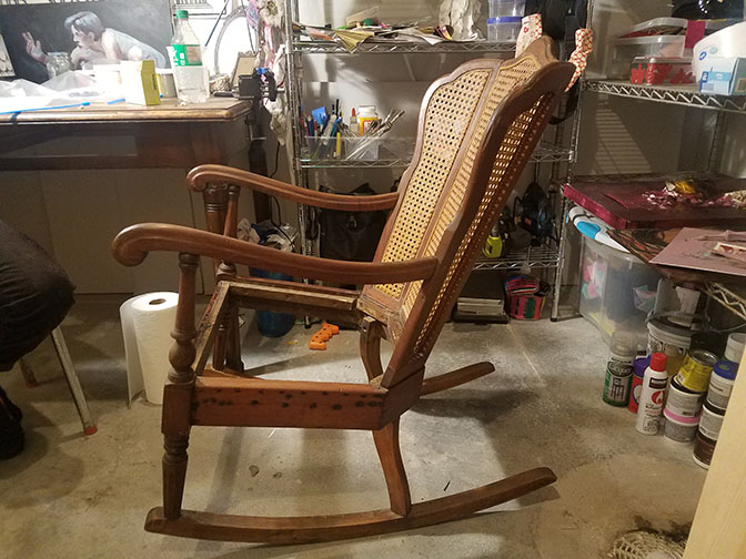 Antique wingback rocking chair hot sale