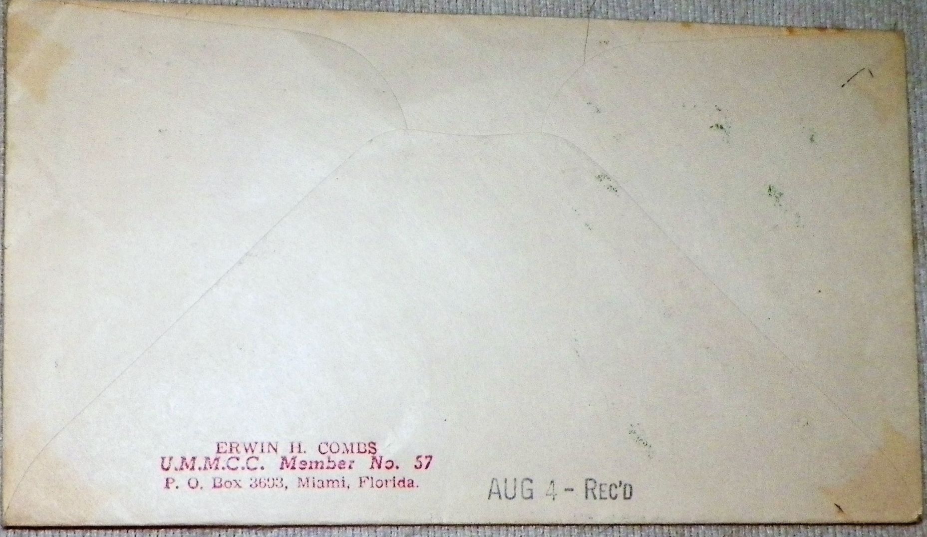 COLLECTIBLE MAIL POST OFFICE ENVELOPE MIAMI BEACH 3AA.JPG