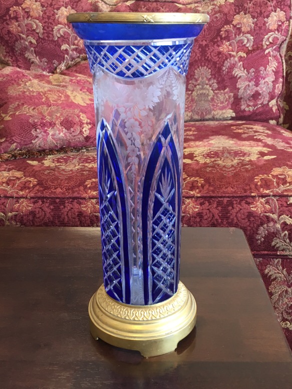 Hand Cut & Etched Bohemian Vase | Antiques Board