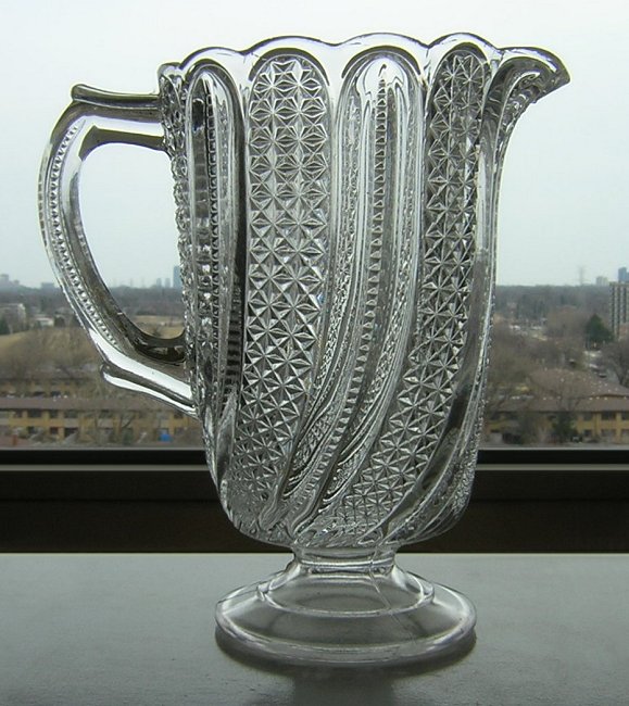 EAPG Clear Pressed Glass Pitcher Swirled Diamonds.jpg