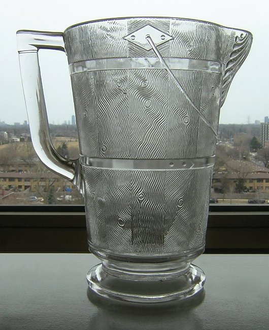 EAPG Clear Pressed Glass Pitcher Wooden Bucket.jpg