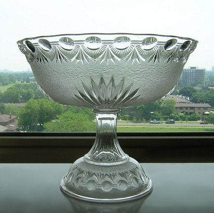 EAPG Shell and Jewel Late Nugget Jefferson Clear pressed Glass Glass Compote Canada -a.jpg