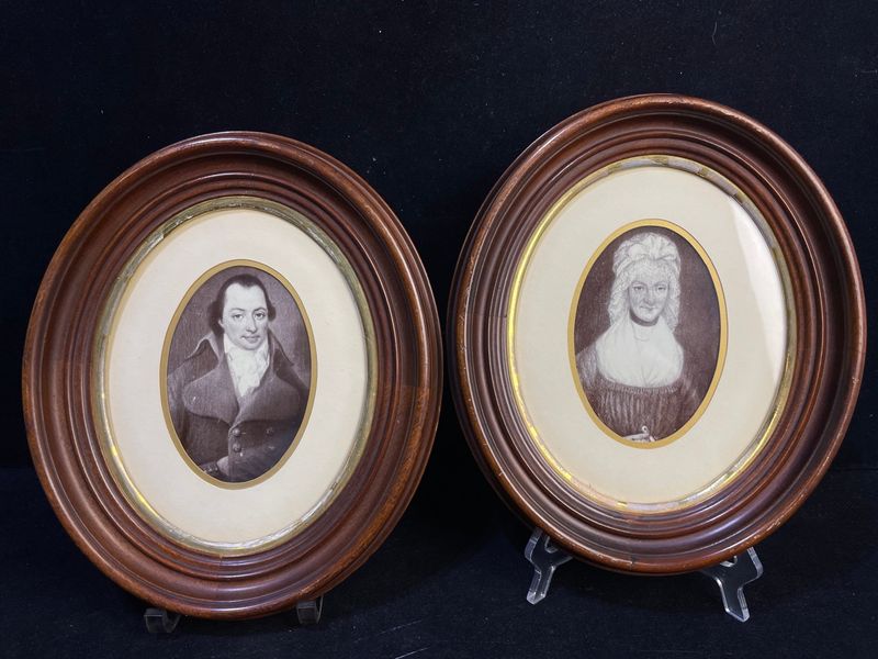 Early American Framed Antique Lithograph Portraits 10.5W 2D 13H - 1.jpg