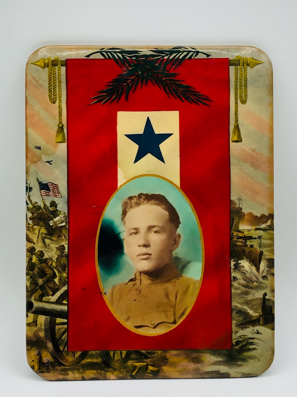 WWI Celluloid “Son In Service” Photo Frame