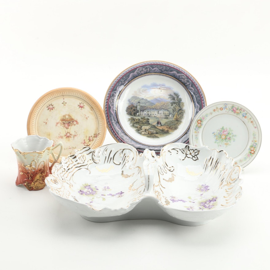 Five English and European Porcelain Plates and Dishes.jpg