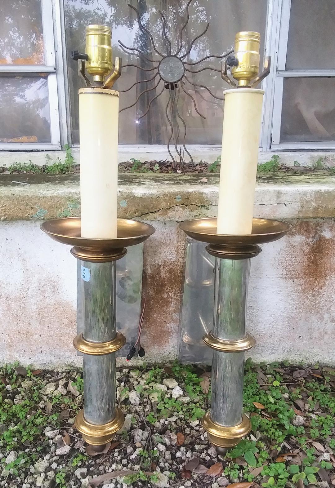 FURNITURE LAMP SCONCES BRASS & ALUMINUM TORCH LIKE 1AA.jpg