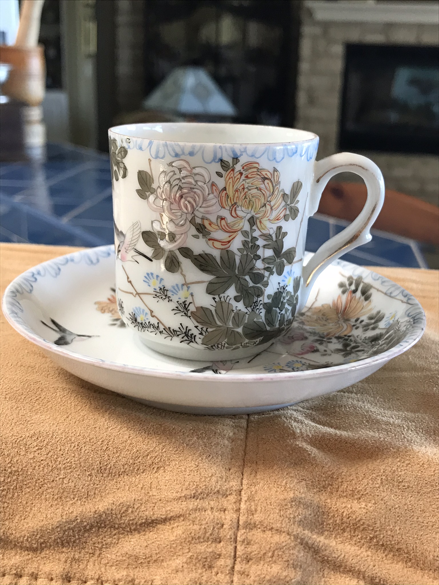 Handpainted Asian No Marking Cup and Saucer.JPEG