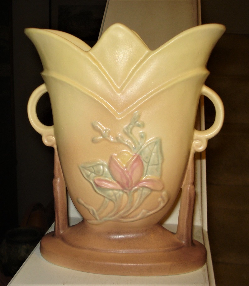 Hull Pottery Double Handeled Vase large.jpg