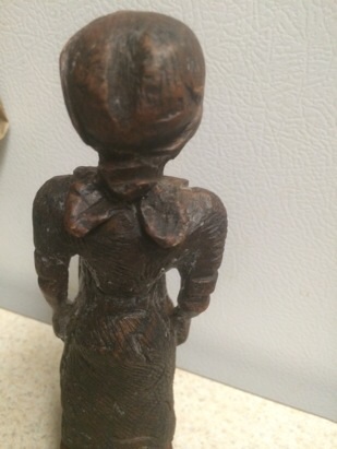 Carved Wood Figure Pregnant Woman Antiques Board