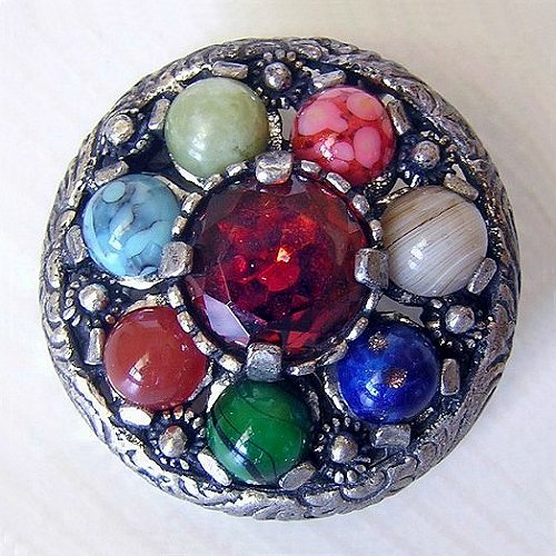 Jewelry Miracle Circular Pin Brooch Scottish Celtic Rhinestones Faceted Ruby Red Cabochons-a.jpg