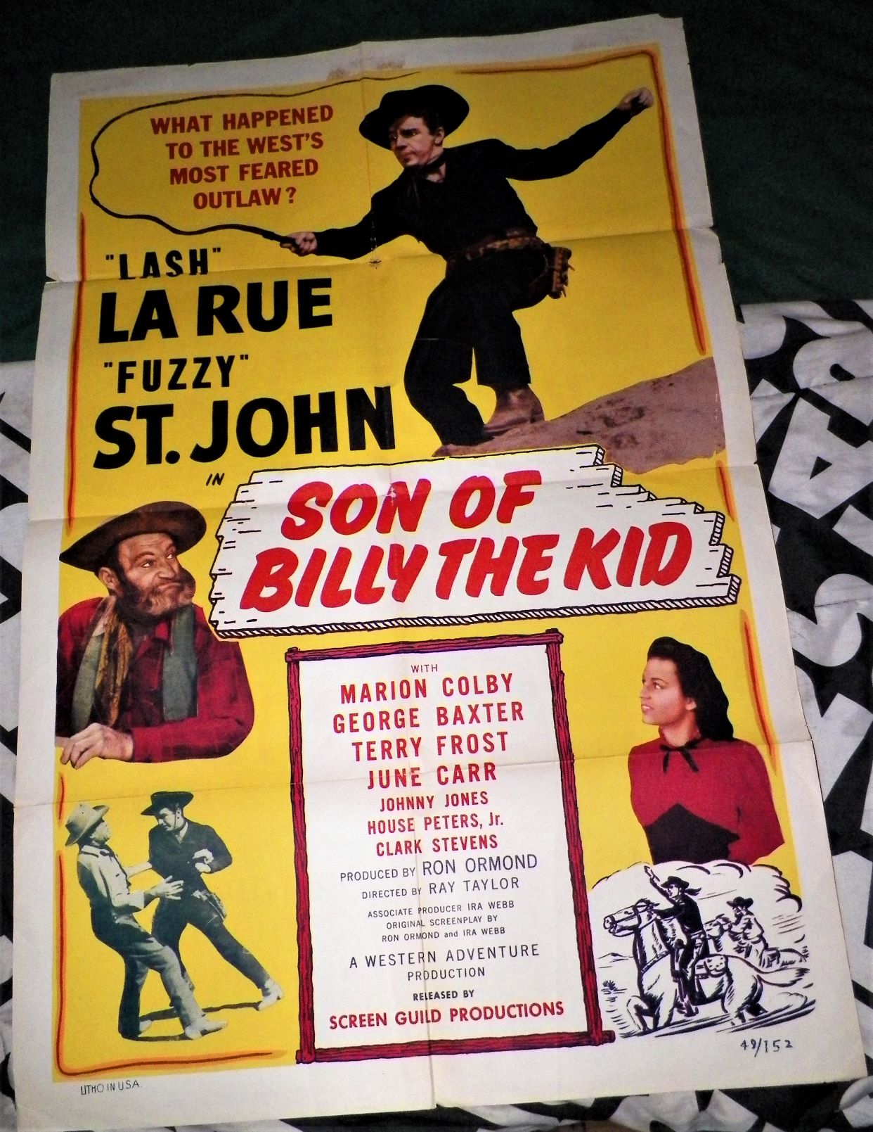 LASH LaRUE MOVIE POSTER SON OF BILLY THE KID 1AA.JPG