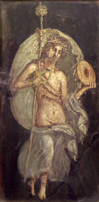 Maenad fennel thyrsus tambourine Herculaneum.jpg