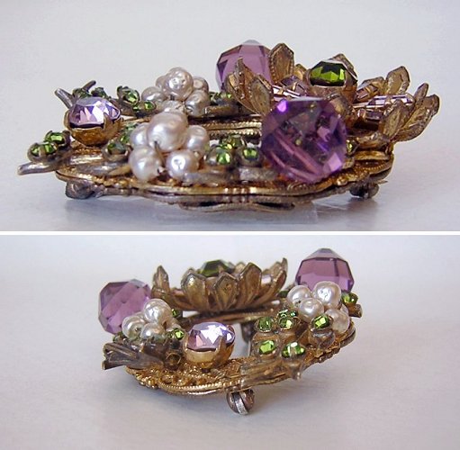 Miriam Haskell Brooch Pin Amethyst Rhinestone-e.jpg