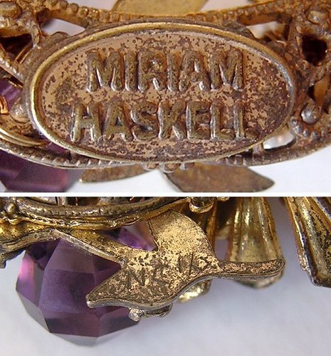 Miriam Haskell Brooch Pin Amethyst Rhinestone-g.jpg