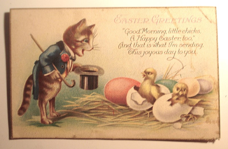 postcard easter cat tophat chicks.jpg