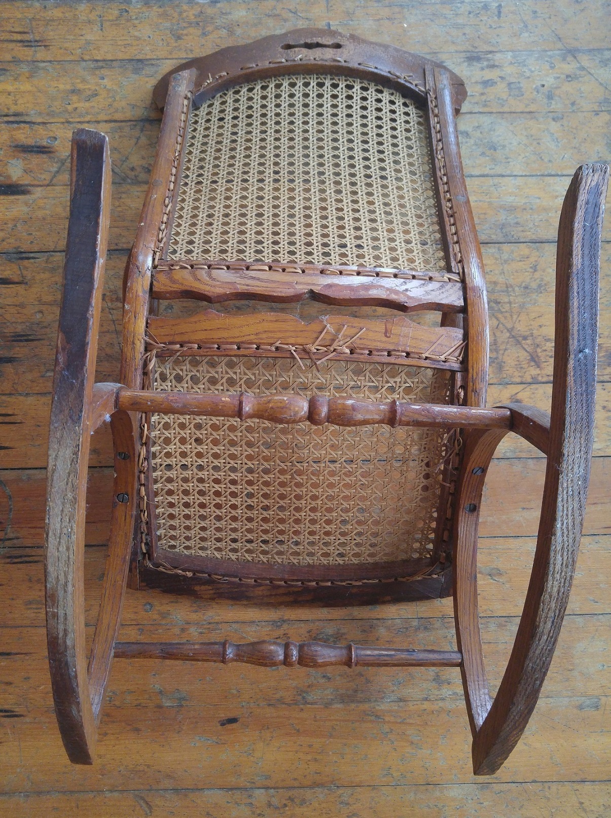 Child's rocking chair, caned bottom and back | Antiques Board