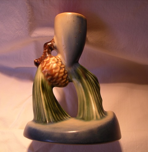 Roseville Pine Cone single candleholder.jpg