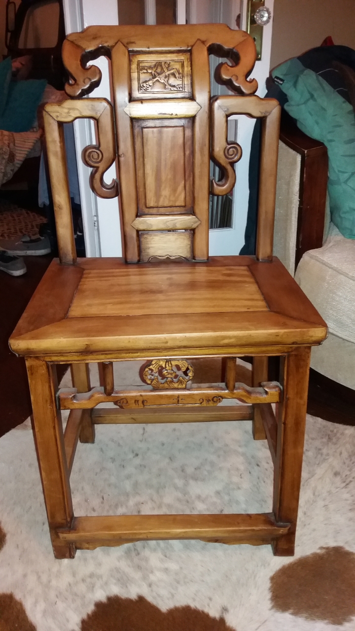 Chair with strange markings Antiques Board