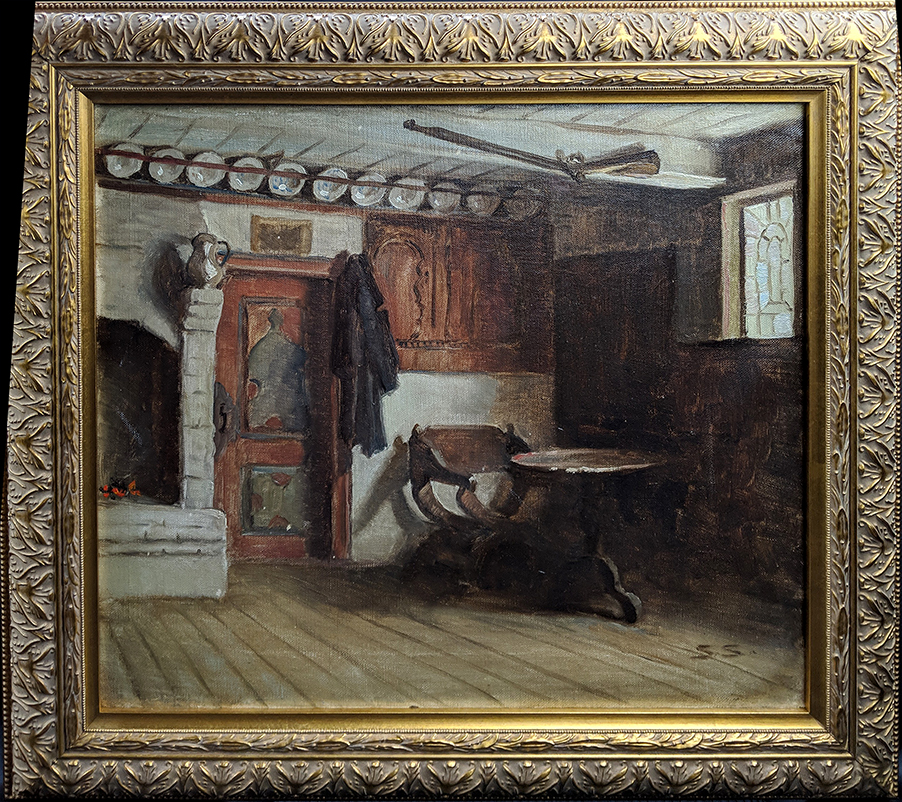 Soren Kristian Sorensen Danish Impressionist 1885 - 1937 Corner of the Room 0 A sm.jpg