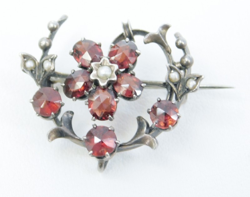 sterling garnet pearl pin.jpg