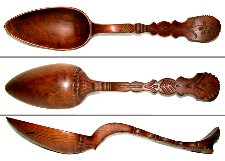 Litterær kunst Match Rund ned Carved Scandinavian Spoon | Antiques Board