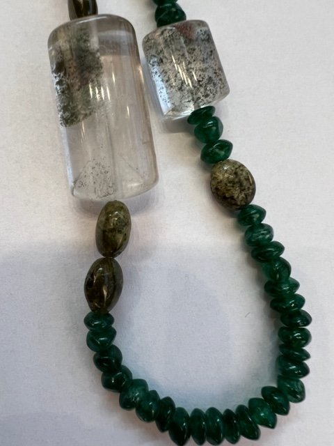 Green stone necklace and silver cuff | Antiques Board