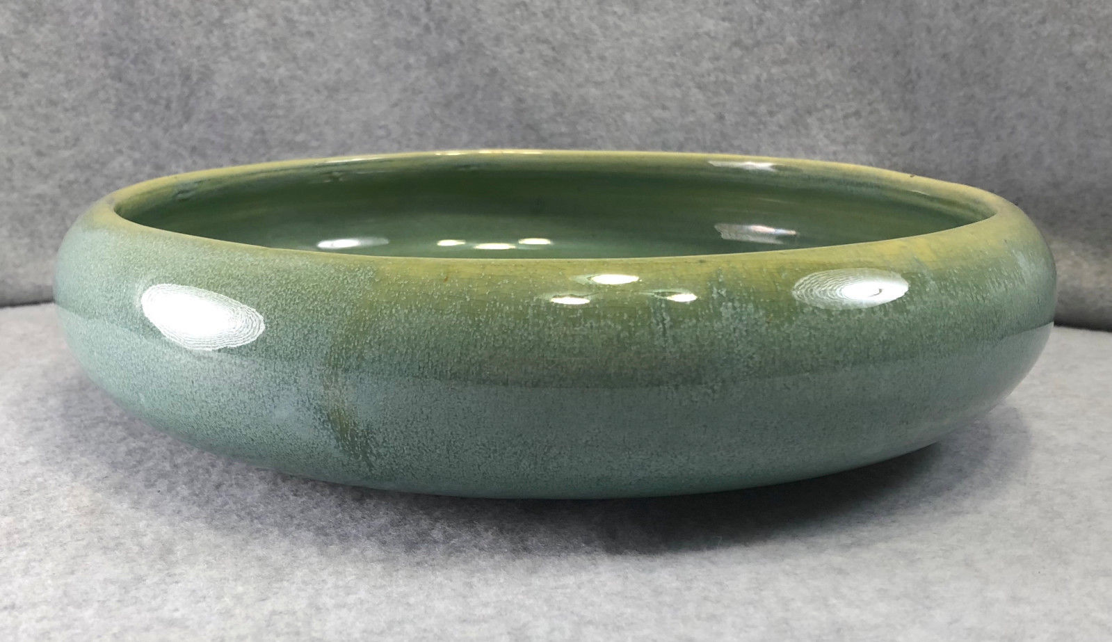 weller green monochrome pottery low bowl s-l1600.jpg